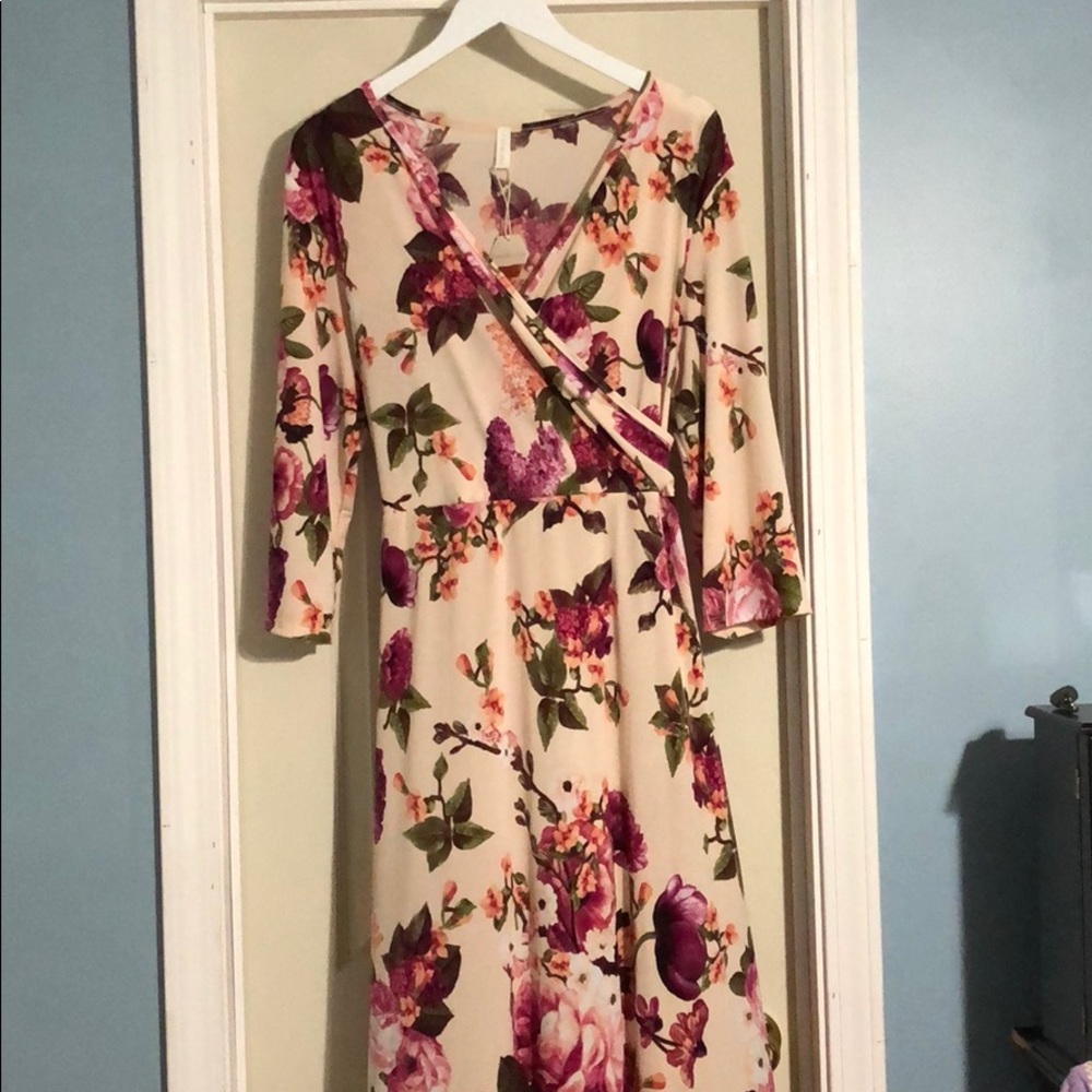 Floral maxi wrap dress
